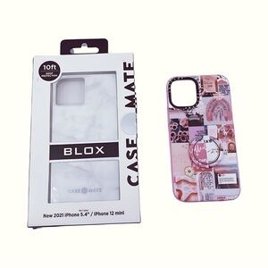 Case-Mate-BLOX-Square Case-White Marble & Vintage Collage Art for iPhone 12 Mini